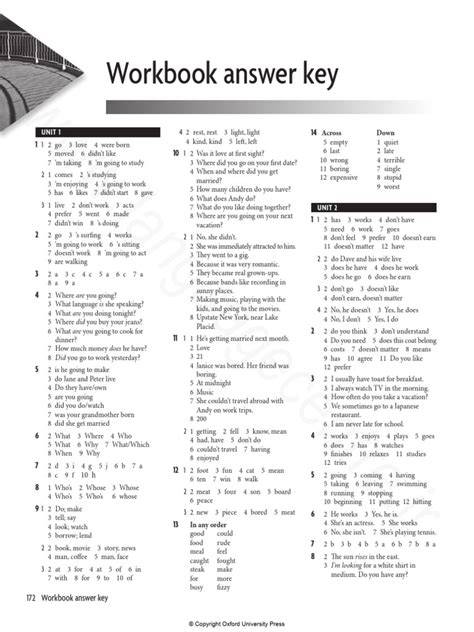 american headway workbook 2 answer key