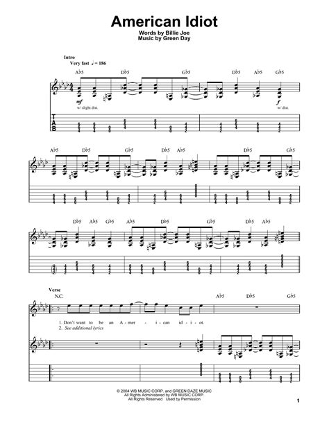 American Idiot Tab