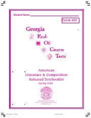 American Literature Composition Released Test Booklet