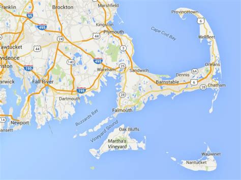 American Map Cape Cod Martha S Vineyard Nantucket