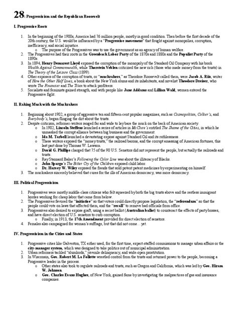 American Pageant Chapter 28 Progressivism And The