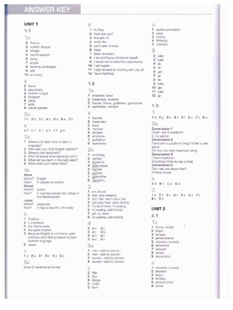 American Speakout Intermediate Workbook Answer Key 3