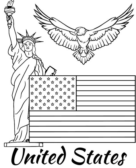 American Symbols Coloring Pages   The Us Flag Coloring Page Free Printable Coloring - American Symbols Coloring Pages