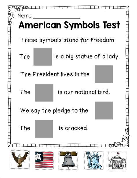 American Symbols For Kids Worksheet   Free American Symbols Kindergarten Activity Sheets - American Symbols For Kids Worksheet