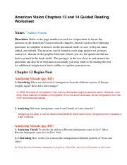 American Vision Chapter 18 Guided Reading Activity