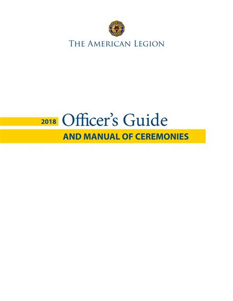 Read American Legion Officers Guide And Manual Of Ceremonies 