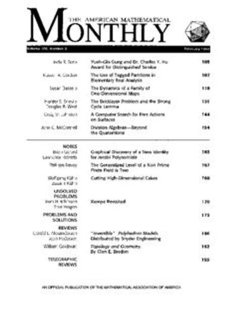 Read American Mathematical Monthly Vol 105 