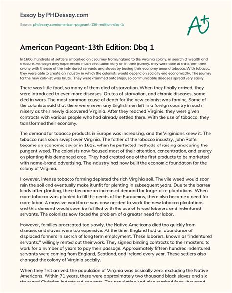 Download American Pageant 13Th Edition Dbq 9 Essay 