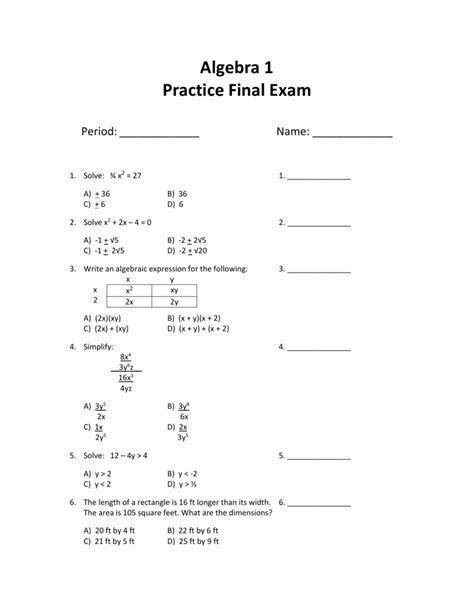 Read American School Algebra 1 Exam Key 