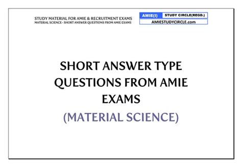 Full Download Amie Material Science Question Paper 
