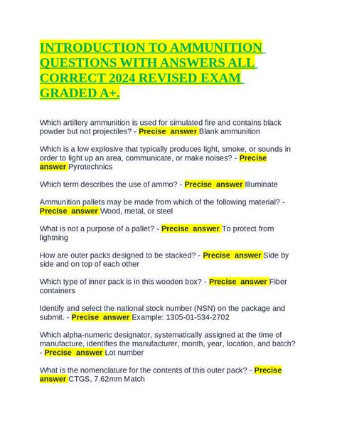 Full Download Ammo 43 Test Answers 