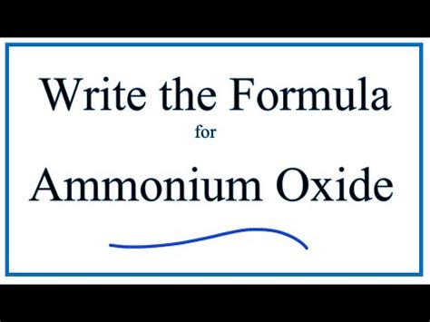 Ammonium Oxide Formula