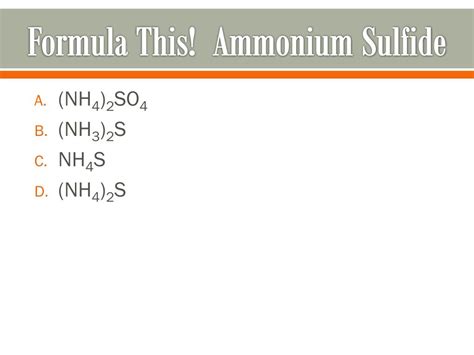 Ammonium Sulfide Formula