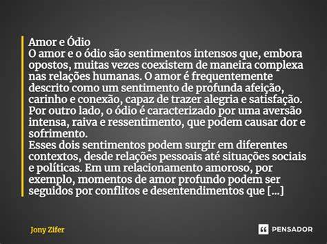 Amor E Odio