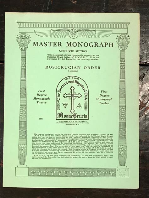 Read Online Amorc Rosicrucian Monographs 