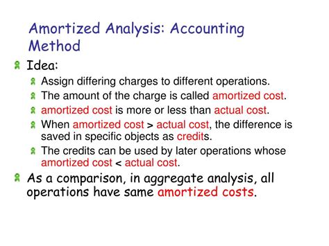 Amortized Analysis Accounting Method