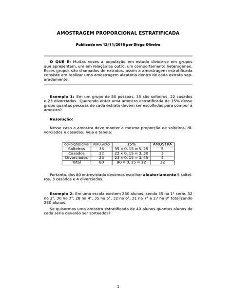 amostragem exercicios resolvidos