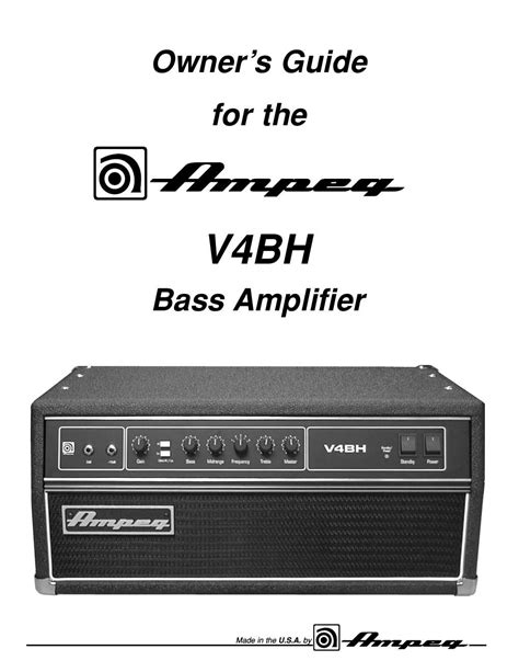 Download Ampeg V4Bh User Guide 