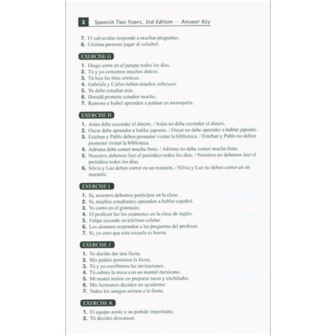 Amsco Spanish Two Years Answer Key