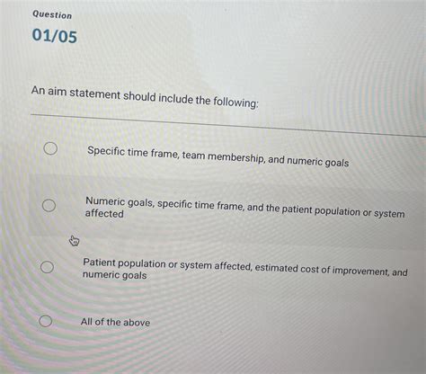 An Aim Statement Should Include The Following