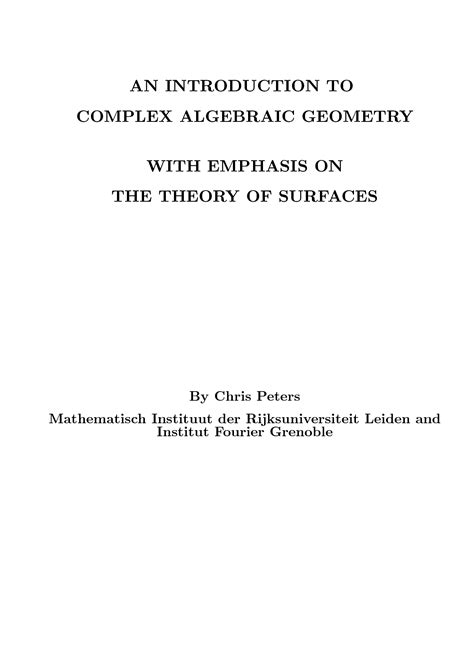 An Algebraic Introduction To Complex Projective Geometry Commutative Algebra Cambridge Studies In Advanced Mathematics