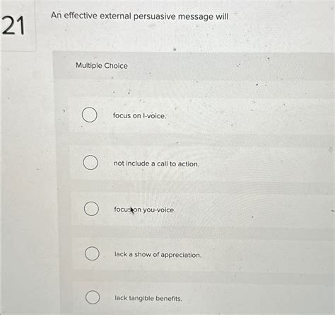 An Effective External Persuasive Message Will