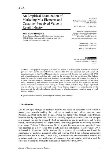 An Examination Of Perceived Value Dimensions Of Hotel