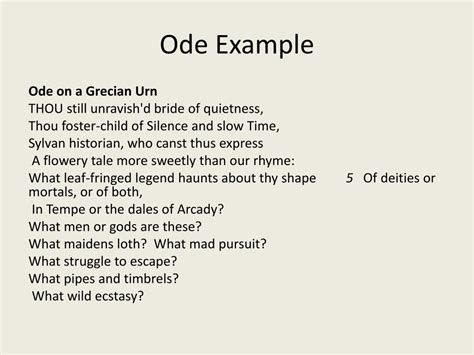 An Example Of A Ode Poem