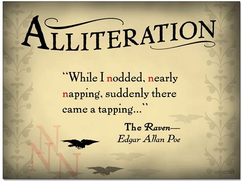 an example of alliteration in the raven