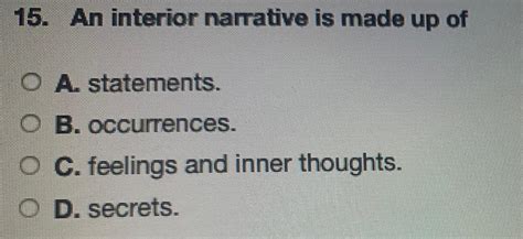 An Interior Narrative Is Made Up Of