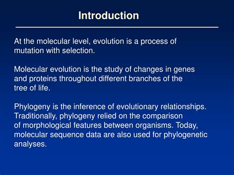 an introduction to molecular evolution and phylogenetics