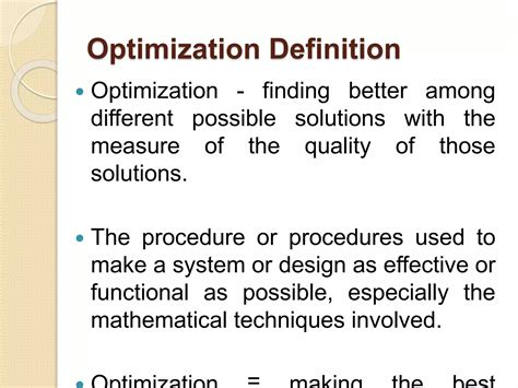 An Introduction To Optimization Solutions