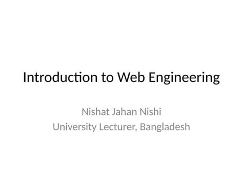 An Introduction To Web Engineering