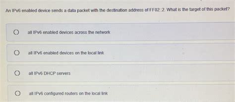 An Ipv6 Enabled Device Sends A Data Packet