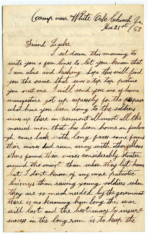 An Original Civil War Letter Civil War Letter Writing - Civil War Letter Writing