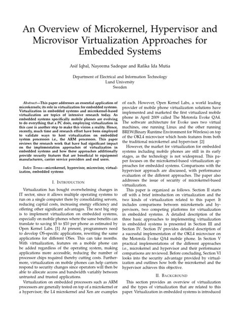 An Overview Of Microkernel Hypervisor And Microvisor