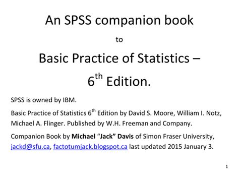 An Spss Companion Book Basic Practice Of Statistics Intro To Statistics Worksheet - Intro To Statistics Worksheet