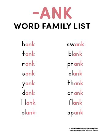 An Word Family Words Primarylearning Org O Family Words With Pictures - O Family Words With Pictures