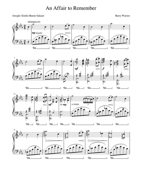 Full Download An Affair To Remember Piano Sheet 