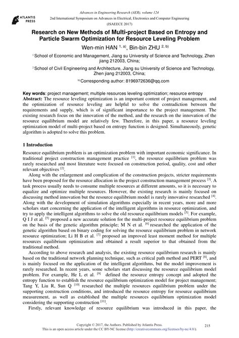 Download An Entropy Based Method For Resource Leveling 