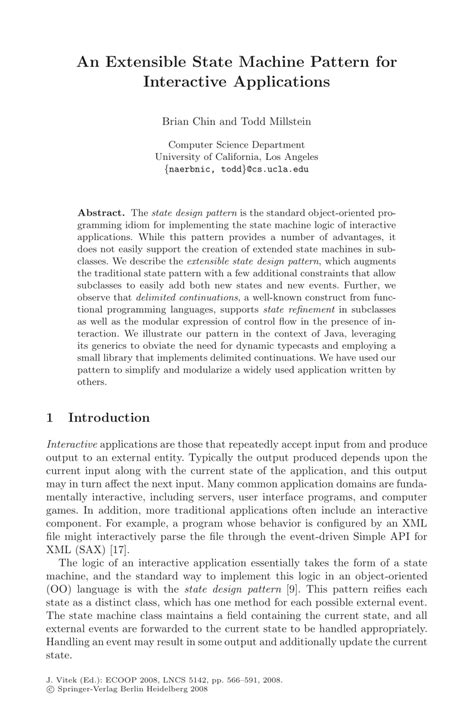 Full Download An Extensible State Machine Pattern For Interactive 