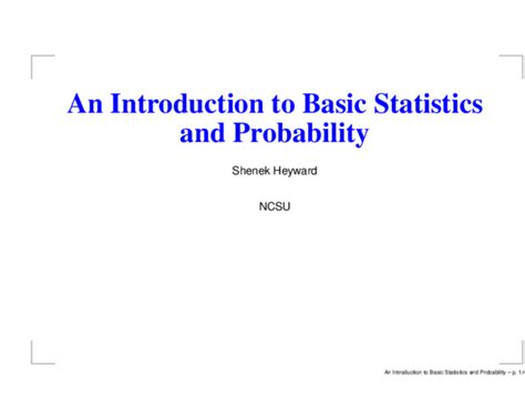 Download An Introduction To Basic Statistics And Probability 