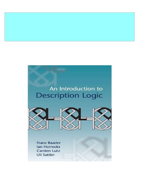 Read Online An Introduction To Description Logic 