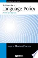 Full Download An Introduction To Language Policy Theory And Method 