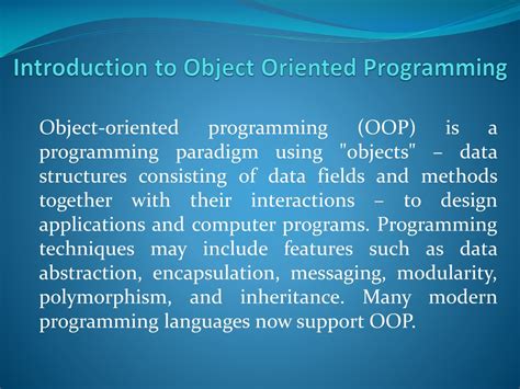 Full Download An Introduction To Object Oriented Programming 