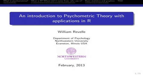 Read Online An Introduction To Psychometric Theory Personality Project 