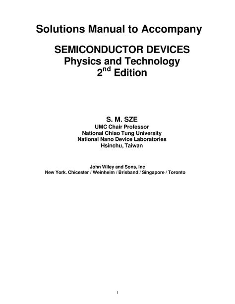 Download An Introduction To Semiconductor Devices Solution Manual 