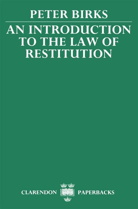 Download An Introduction To The Law Of Restitution Clarendon Paperbacks 