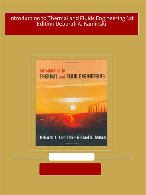 Full Download An Introduction To Thermal Fluid Engineering Free Ebook 