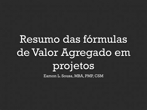 Read Online An Ise De Valor Agregado Em Projetos 